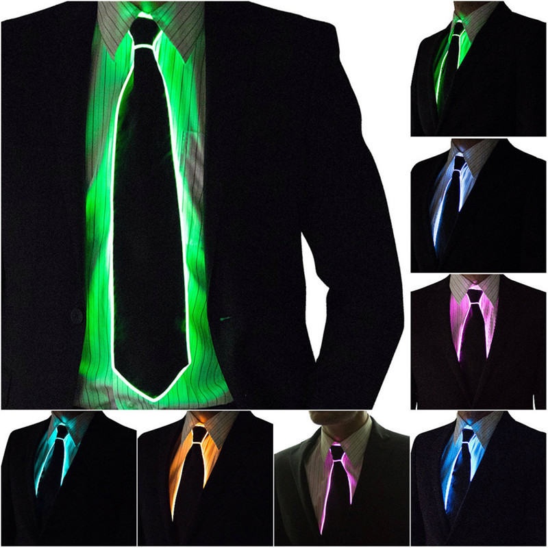 Event Party Dj - Men Glowing Tie EL Wire Neon
