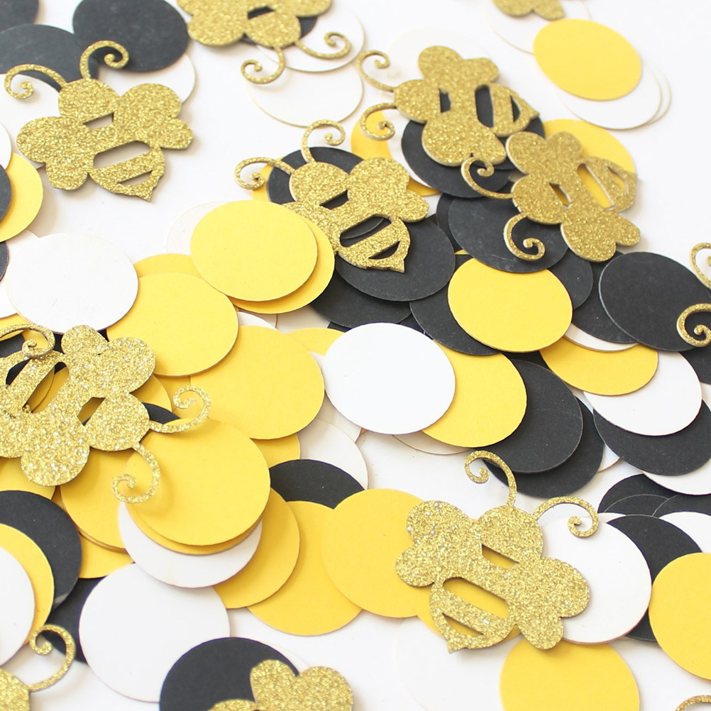 Papercraft Supply Confetti - 1Set Cartoon Bee Paper Scrap Round