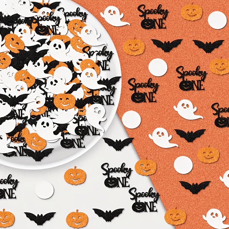 Halloween Table Confetti Orang - Papercraft Supply Confetti 评论和价格