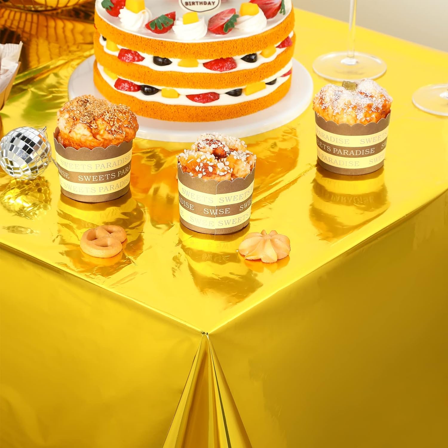 137cm*183cm Rose Gold Sliver D - Table Cloth Disposable 评论和价格