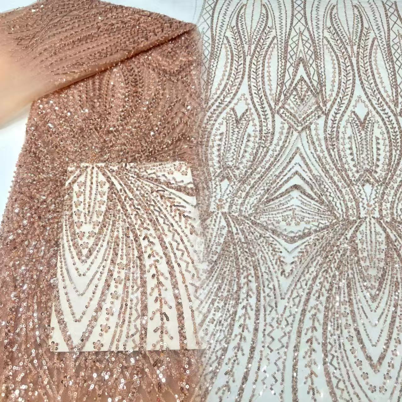 African Lace Fabric Sequins Be - Glitter Tablecloth 评论和价格