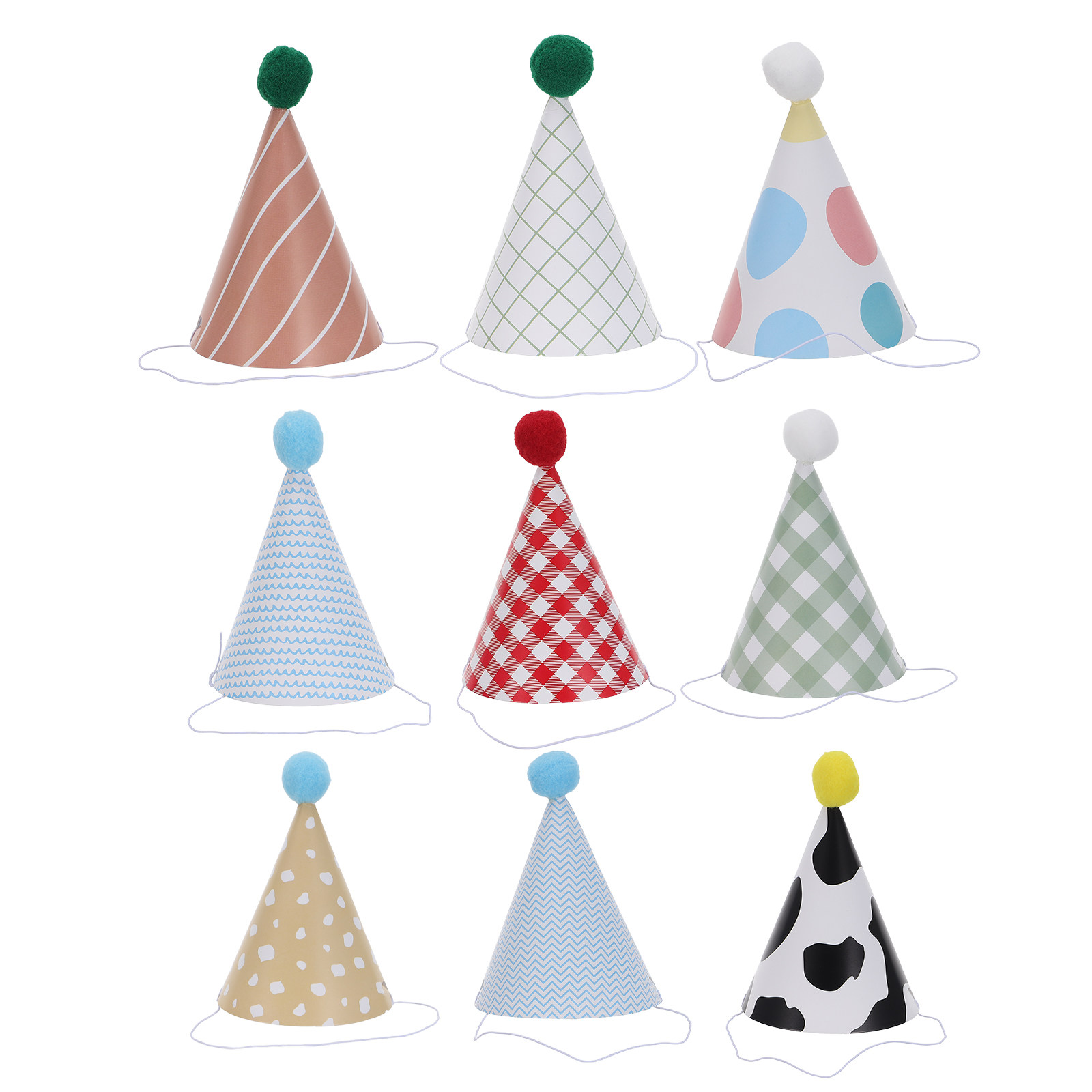 9Pcs Birthday Party Hats Color - Party Hat Cone 评论和价格