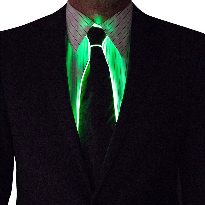 Men Glowing Tie EL Wire Neon L - Event Party Dj 评论和价格