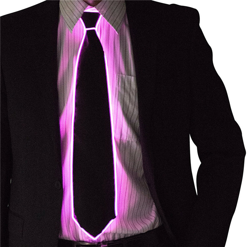 Men Glowing Tie EL Wire Neon L - Event Party Dj 评论和价格