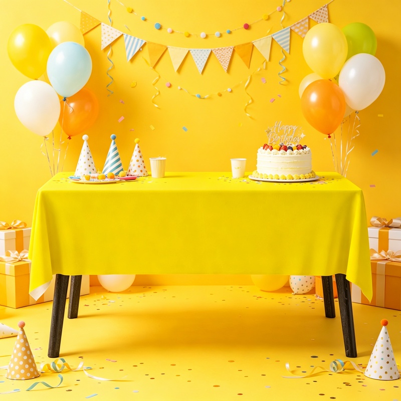 Yellow Tablecloth Napkin Set P - Table Cloth Disposable 评论和价格