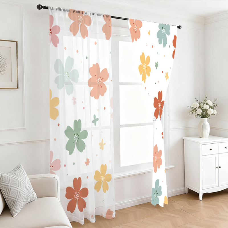 2PCS Digital Printing Sheer Cu - Flower Wall Panel 评论和价格