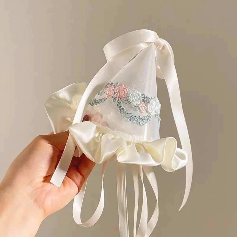 Cute Style Embroidery Mesh Bir - Party Hat Cone 评论和价格